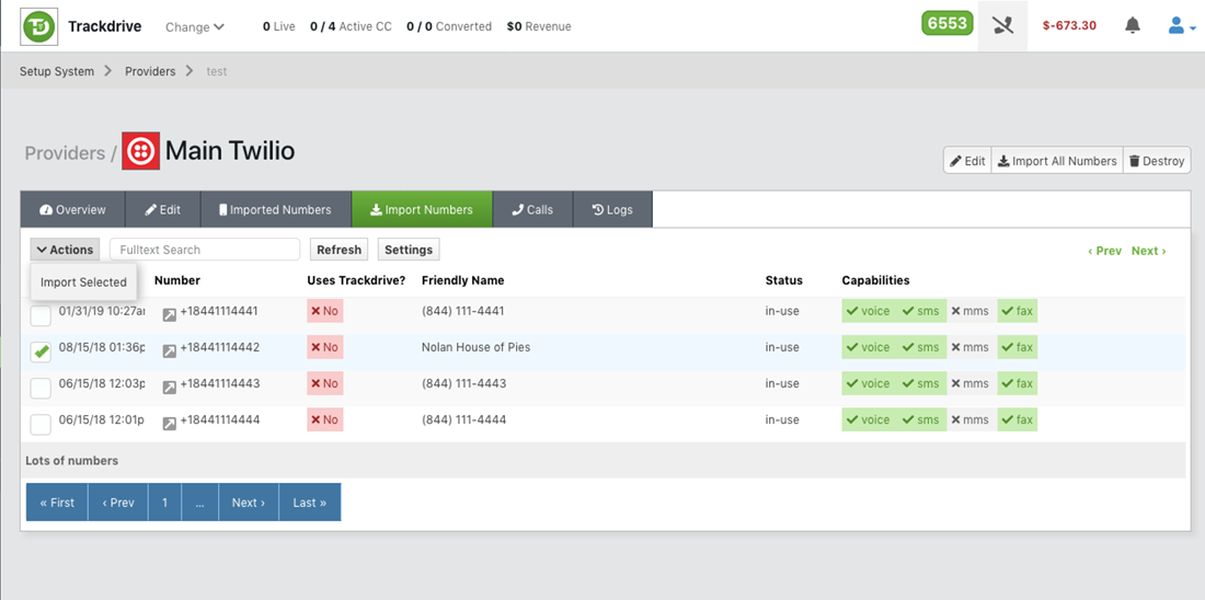 Import your existing numbers to work with TrackDrive
